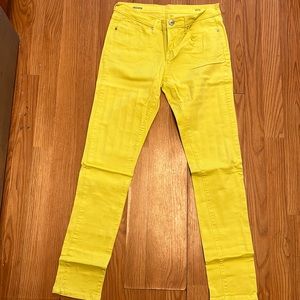 Bright yellow skinny jeans size 10